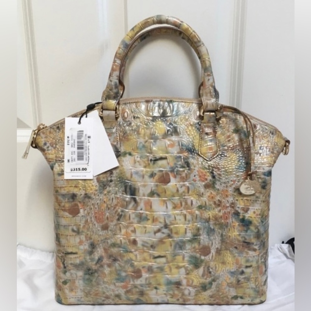 NWT Brahmin Poppy Seed Large Duxbury Satchel with Dust bag and tag